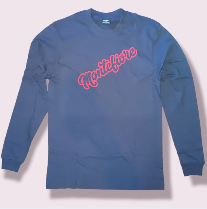 Navy Blue long sleeve shirt with red monte logo