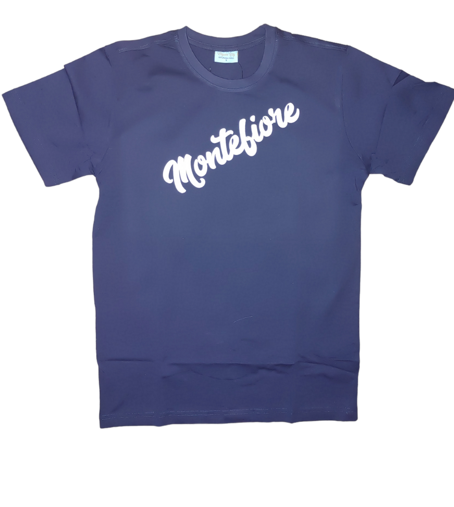 Navy blue short sleeve White Logo