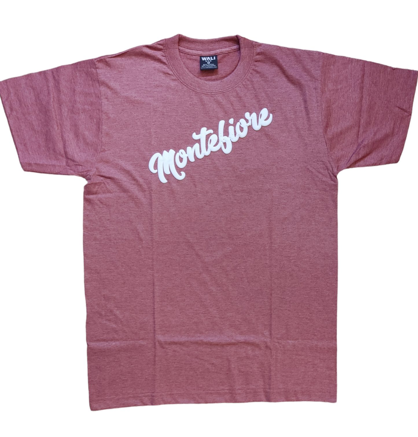Burgundy short sleeve t-shirt with White Logo