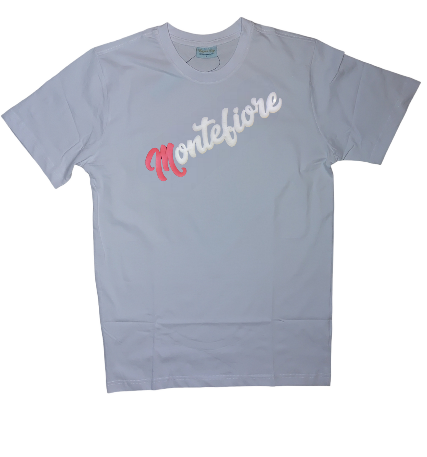 White short sleeve t-shirt with pink M