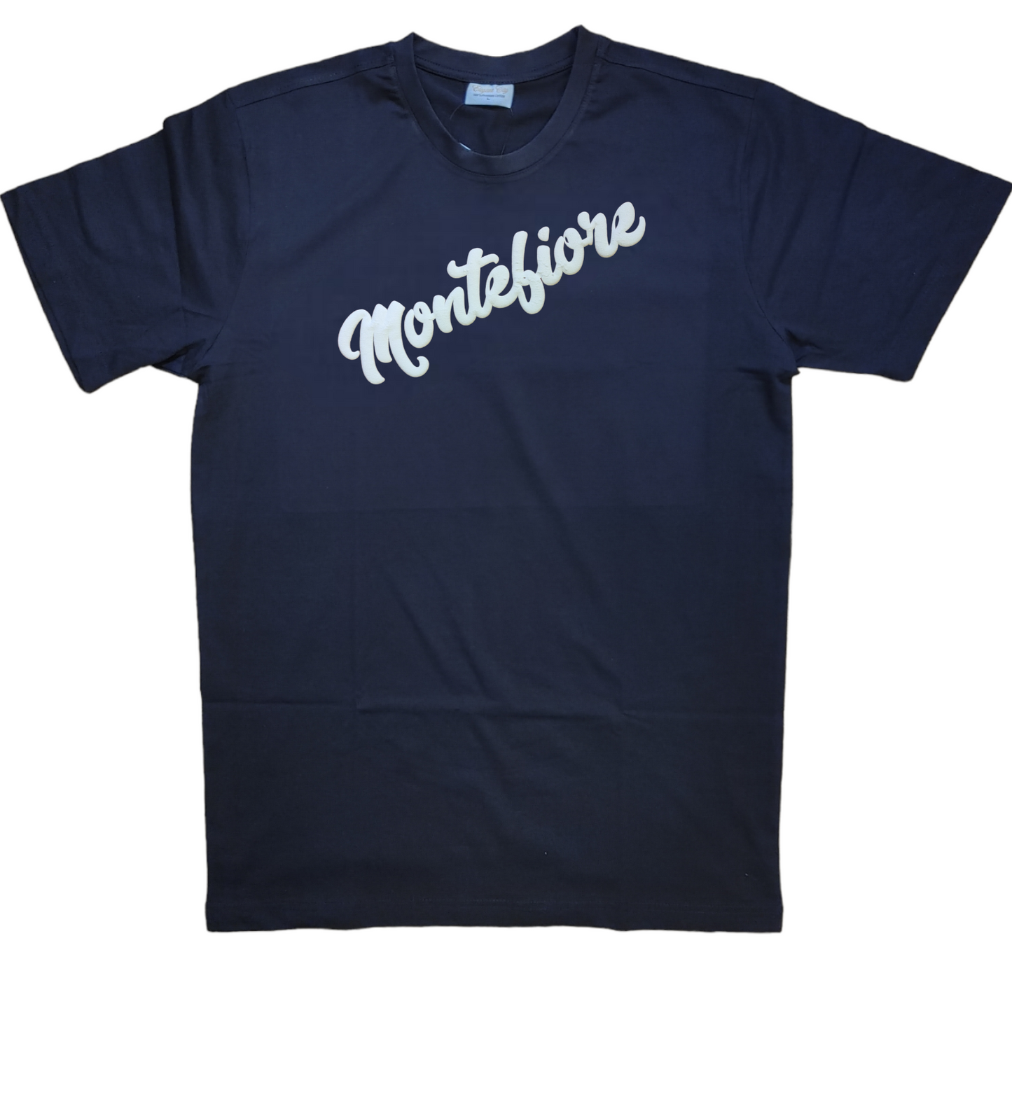 Black short sleeve t-shirt with white