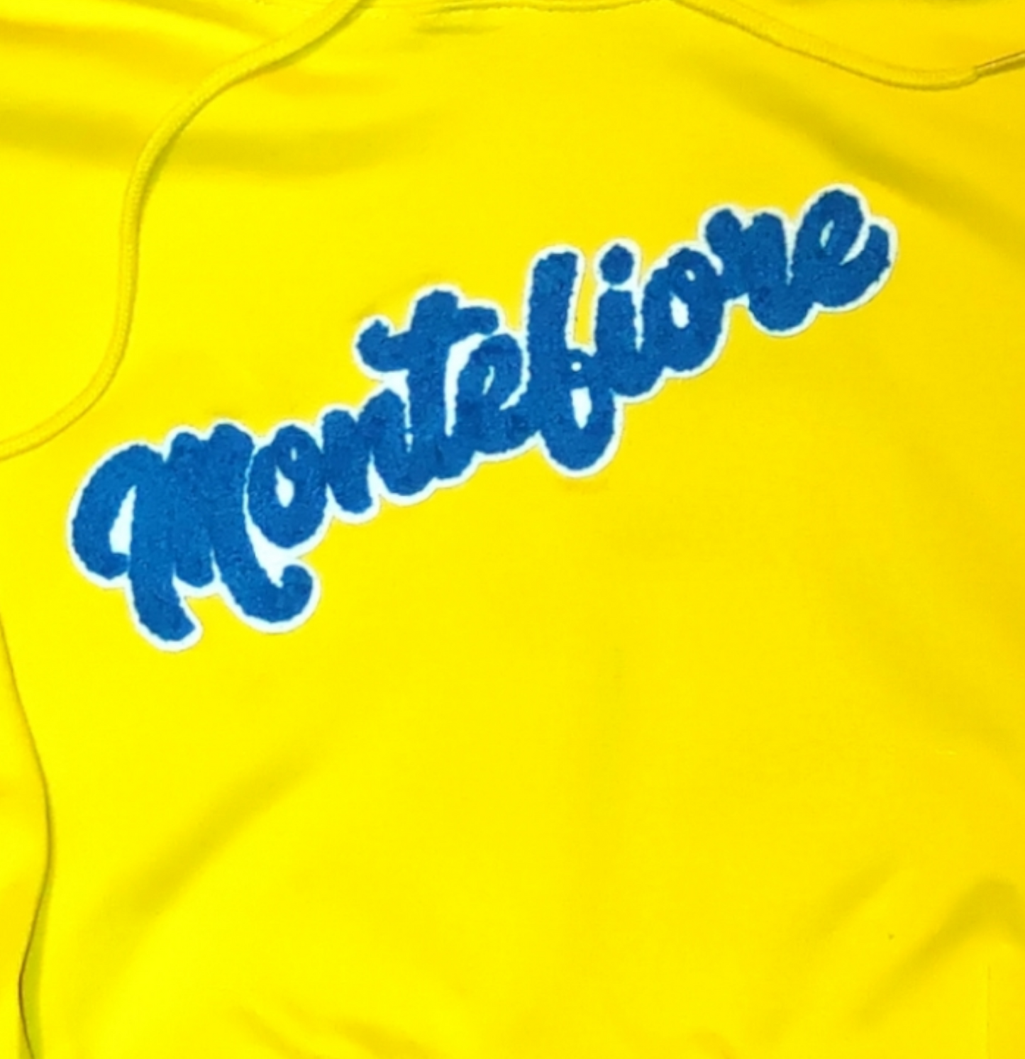 Yellow Throw Over hoodie with Chenille patch