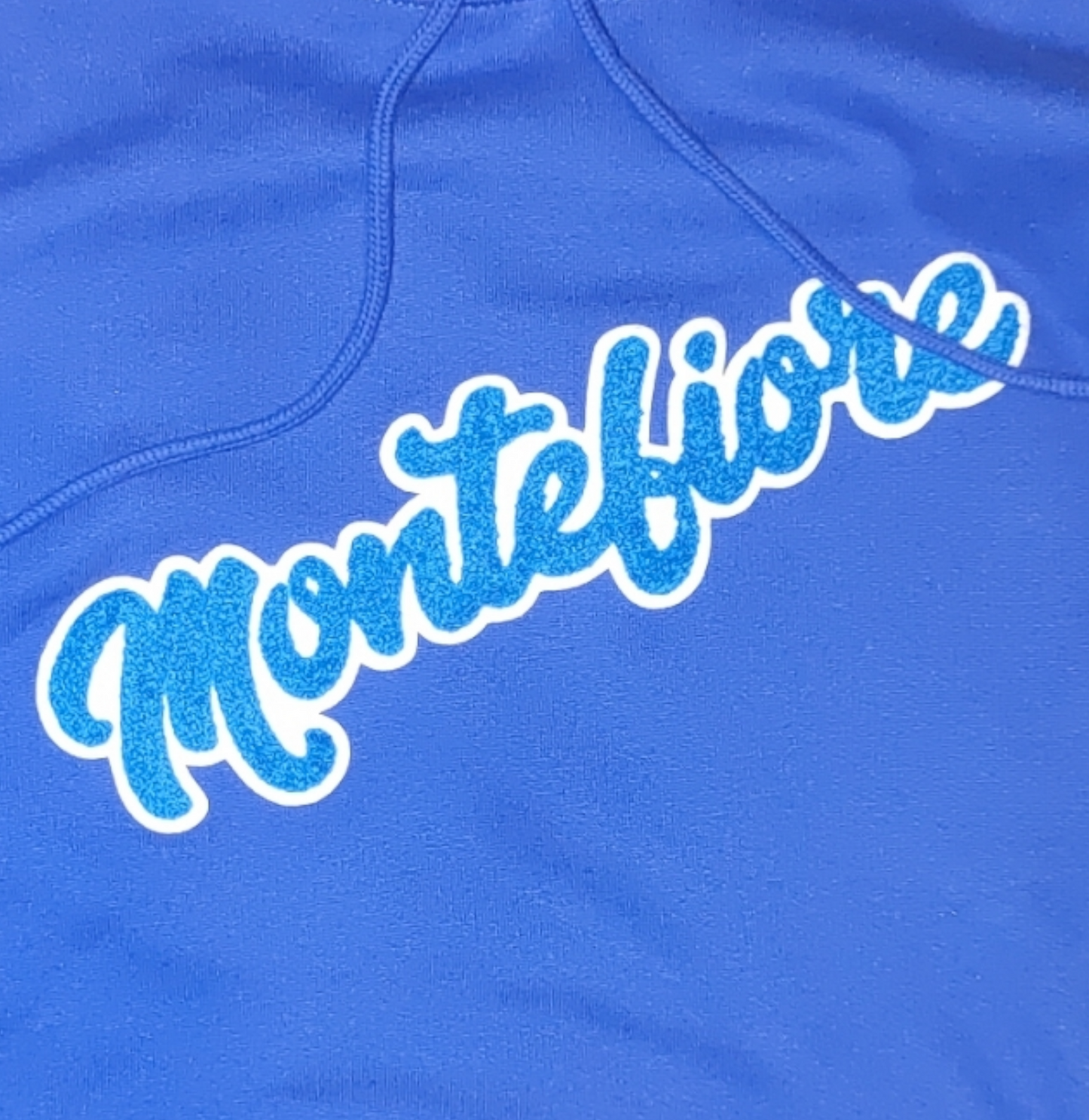 Royal Blue Throw Over Hoodie with Chenille Patch
