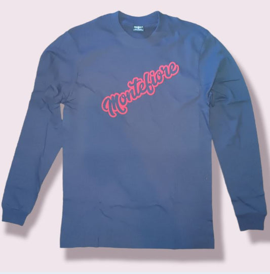 Navy Blue long sleeve shirt with red monte logo