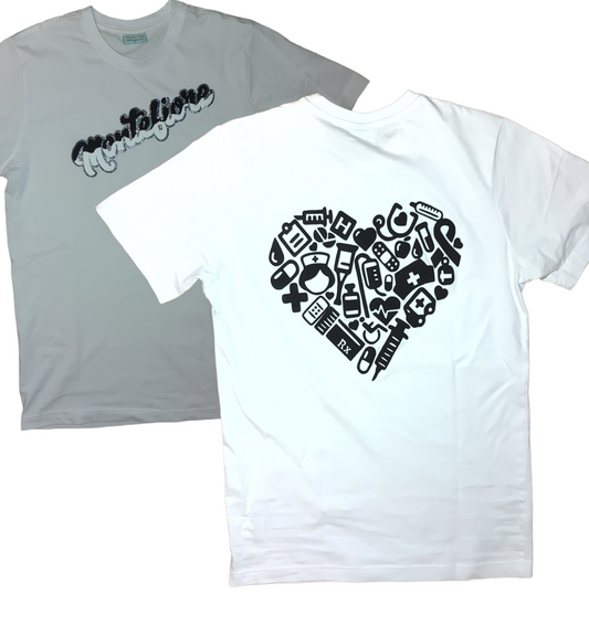 Exclusive White short sleeve t-shirt with Black/White logo