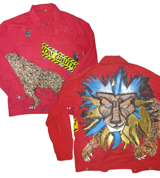 3D Lion demin jacket